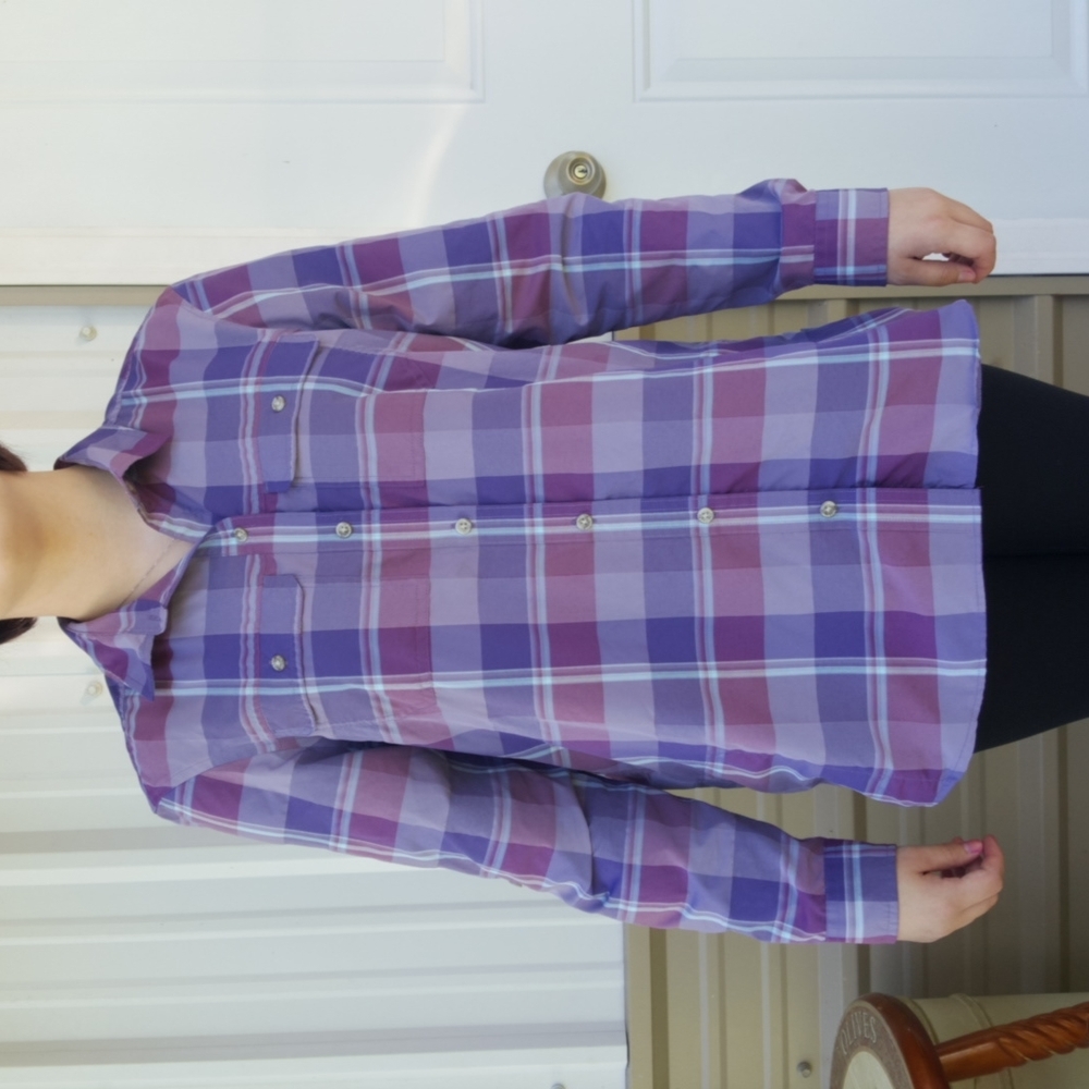 Eddie Bauer Classic Fit Purple Paid Shirt - Nwot (M)